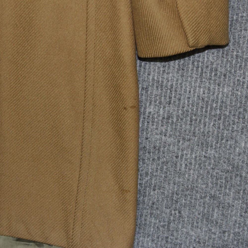 Hart Schaffner Marx Overcoat Mens 46R Tan Wool‎ Double Breasted - Picture 9 of 11